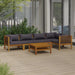 6 Piece Garden Lounge Set With Cushion Solid Acacia Wood