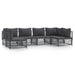 6 Piece Garden Lounge Set With Cushions Anthracite Steel