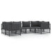 6 Piece Garden Lounge Set With Cushions Anthracite Steel