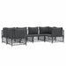 6 Piece Garden Lounge Set With Cushions Anthracite Steel