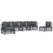 6 Piece Garden Lounge Set With Cushions Anthracite Steel