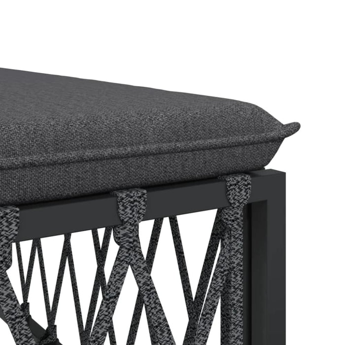 6 Piece Garden Lounge Set With Cushions Anthracite Steel