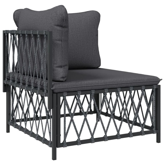 6 Piece Garden Lounge Set With Cushions Anthracite Steel