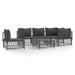 6 Piece Garden Lounge Set With Cushions Anthracite Steel