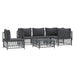 6 Piece Garden Lounge Set With Cushions Anthracite Steel