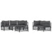 6 Piece Garden Lounge Set With Cushions Anthracite Steel