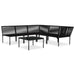 6 Piece Garden Lounge Set With Cushions Black Pvc Anpko