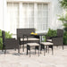 6 Piece Garden Lounge Set With Cushions Black Poly Rattan