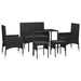 6 Piece Garden Lounge Set With Cushions Black Poly Rattan