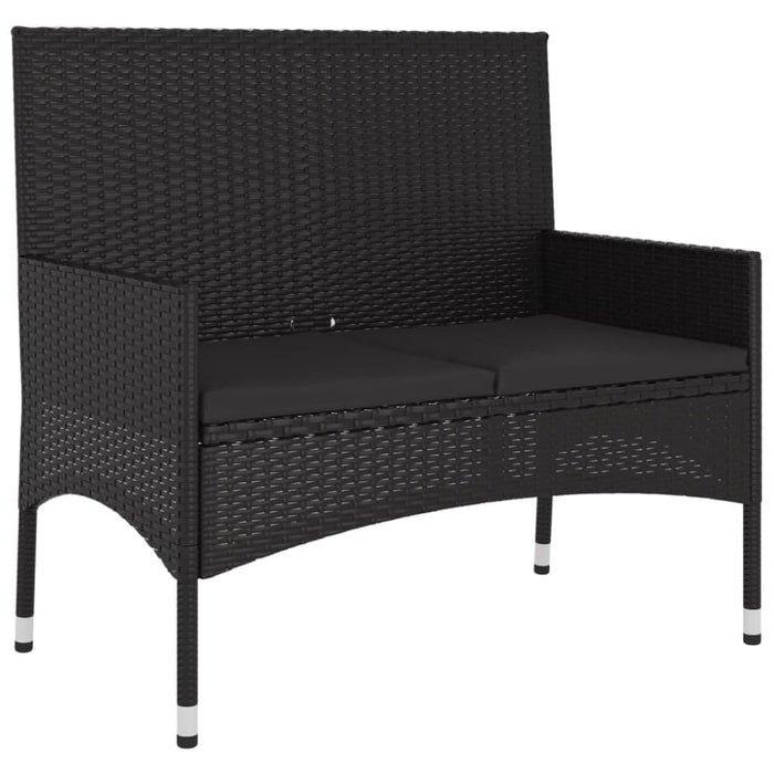 6 Piece Garden Lounge Set With Cushions Black Poly Rattan