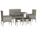 6 Piece Garden Lounge Set With Cushions Grey Poly Rattan