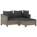 6 Piece Garden Lounge Set With Cushions Grey Poly Rattan