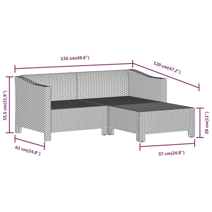 6 Piece Garden Lounge Set With Cushions Grey Poly Rattan