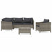 6 Piece Garden Lounge Set With Cushions Grey Poly Rattan