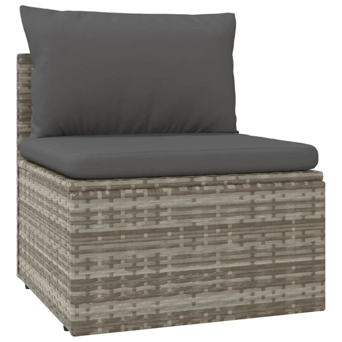 6 Piece Garden Lounge Set With Cushions Grey Poly Rattan