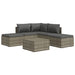 6 Piece Garden Lounge Set With Cushions Grey Poly Rattan