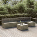 6 Piece Garden Lounge Set With Cushions Grey Poly Rattan