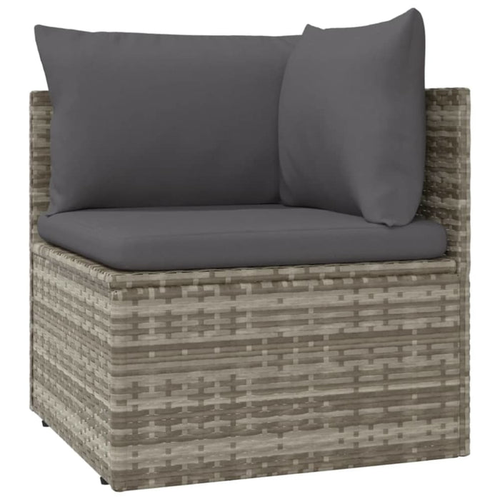 6 Piece Garden Lounge Set With Cushions Grey Poly Rattan