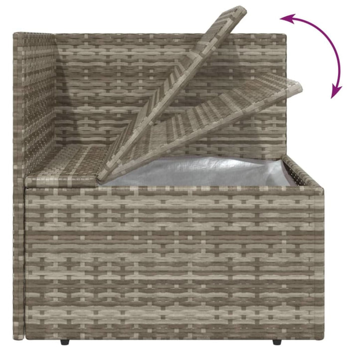 6 Piece Garden Lounge Set With Cushions Grey Poly Rattan