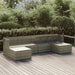 6 Piece Garden Lounge Set With Cushions Grey Poly Rattan