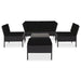 6 Piece Garden Lounge Set With Cushions Poly Rattan Black