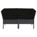 6 Piece Garden Lounge Set With Cushions Poly Rattan Black