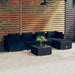 6 Piece Garden Lounge Set With Cushions Poly Rattan Black