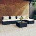 6 Piece Garden Lounge Set With Cushions Poly Rattan Black