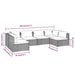 6 Piece Garden Lounge Set With Cushions Poly Rattan Black