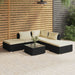 6 Piece Garden Lounge Set With Cushions Poly Rattan Black