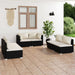 6 Piece Garden Lounge Set With Cushions Poly Rattan Black