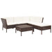 6 Piece Garden Lounge Set With Cushions Poly Rattan Brown