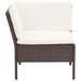 6 Piece Garden Lounge Set With Cushions Poly Rattan Brown