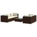 6 Piece Garden Lounge Set With Cushions Poly Rattan Brown