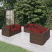 6 Piece Garden Lounge Set With Cushions Poly Rattan Brown