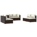 6 Piece Garden Lounge Set With Cushions Poly Rattan Brown