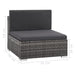 6 Piece Garden Lounge Set With Cushions Poly Rattan Grey