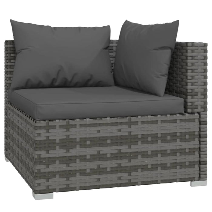 6 Piece Garden Lounge Set With Cushions Poly Rattan Grey