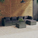 6 Piece Garden Lounge Set With Cushions Poly Rattan Grey