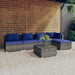 6 Piece Garden Lounge Set With Cushions Poly Rattan Grey