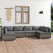 6 Piece Garden Lounge Set With Cushions Poly Rattan Grey