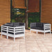 6 Piece Garden Lounge Set With Cushions Solid Pinewood