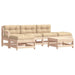 6 Piece Garden Lounge Set With Cushions Solid Wood Tonpkbl