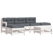 6 Piece Garden Lounge Set With Cushions White Solid Wood