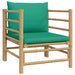 6 Piece Garden Lounge Set With Green Cushions Bamboo Toppoai