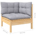 6 Piece Garden Lounge Set With Grey Cushions Solid Pinewood