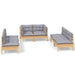 6 Piece Garden Lounge Set With Grey Cushions Solid Pinewood