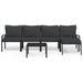 6 Piece Garden Lounge Set With Grey Cushions Steel Tonikpo