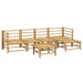 6 Piece Garden Lounge Set With Light Grey Cushions Bamboo