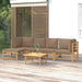 6 Piece Garden Lounge Set With Taupe Cushions Bamboo Toppool